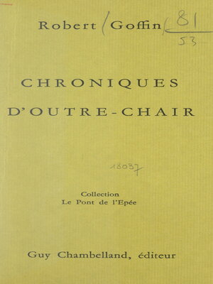 cover image of Chroniques d'outre-chair